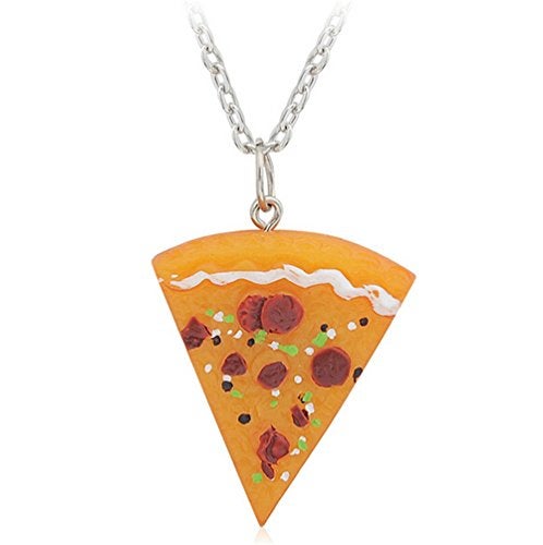 LUVI Fusicase 6pcs/lot Bling Silver Friend Friendship Couple Pizza Metal Necklace(Orange) - Image 2