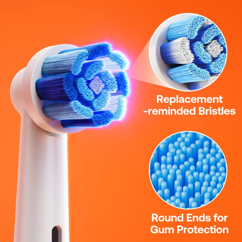 Bitvae Replacement Toothbrush Heads | Compatible with All Oral-B Braun Handles (Except iO and Sonic) | Electric Toothbrush Round Brush Heads Refill Pro 500/1000/1500/3000/3757/5000/7000/7500/8000/R2, 5 Count - Image 3