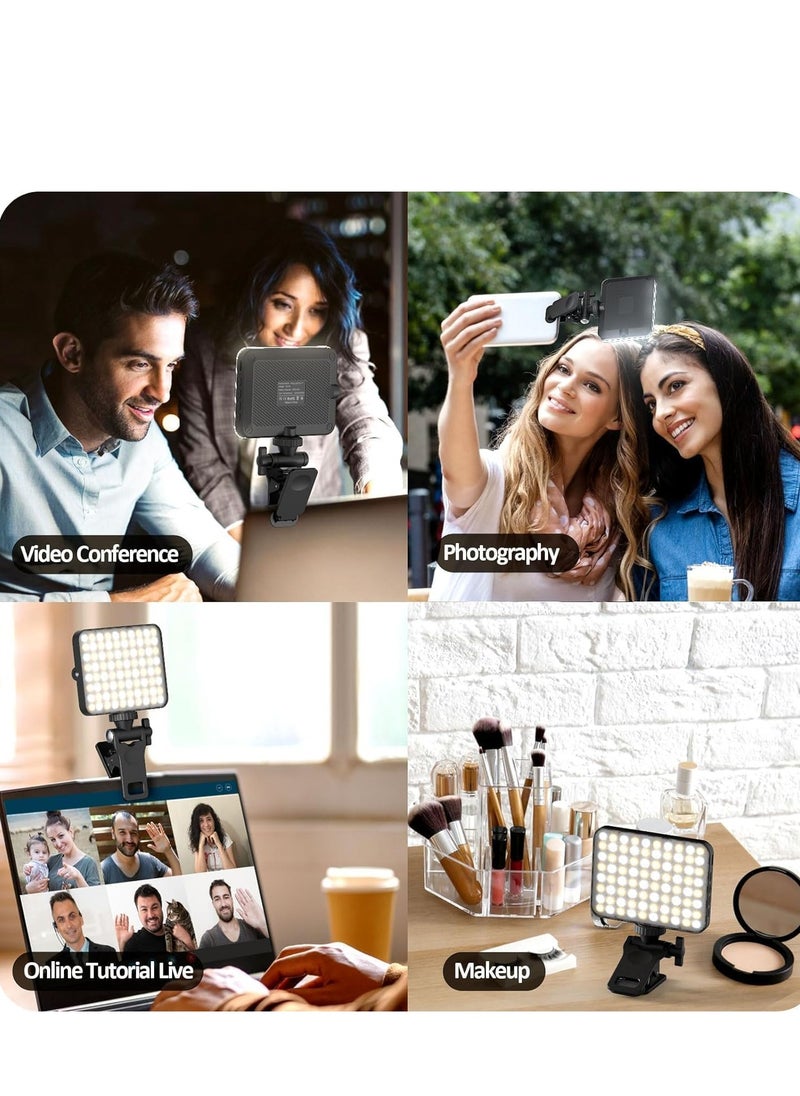 ELTRAZONE - New LED Selfie Light, 60 LED 2200mAh Rechargeable Cell Phone Fill Light, 7 Modes, 10-Level Brightness, Portable Clip-on Light for iPhone, Android, and Photography - Image 1