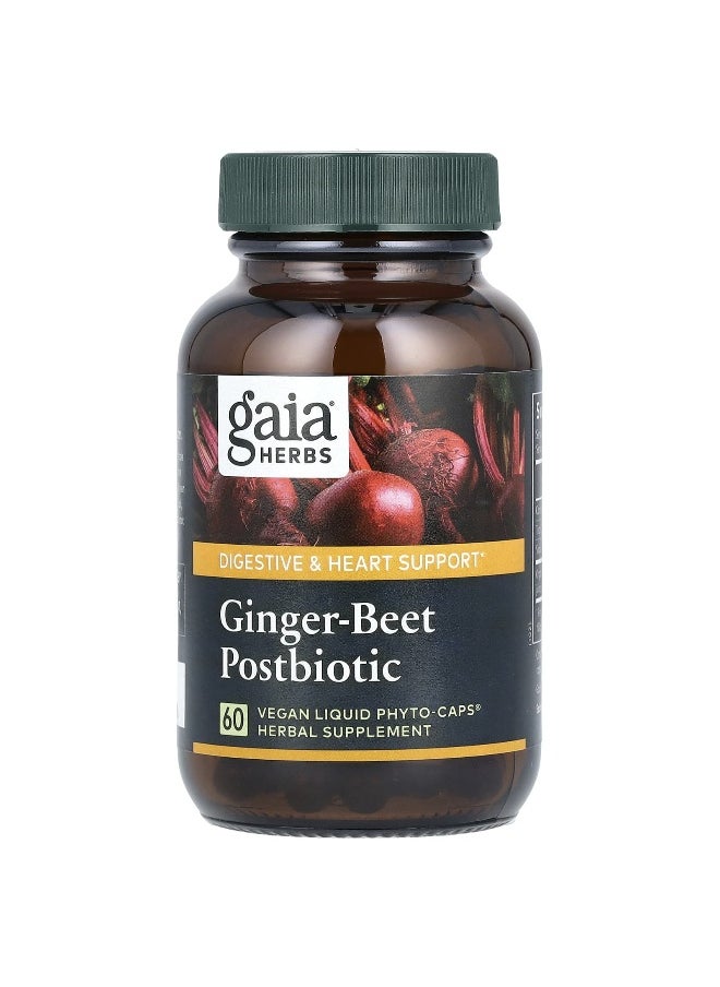 Gaia Herbs - Gaia Herbs, Ginger-Beet Postbiotic, 60 Vegan Liquid Phyto-Caps - Image 1