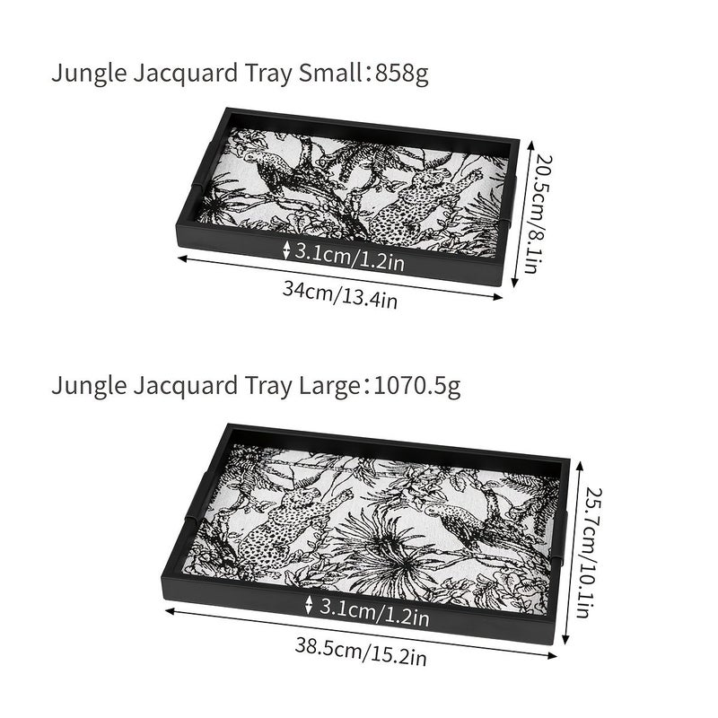1pc Light Luxury Metal Jungle Jacquard Tray Shelf Living Room Tabletop Holiday Ornament Display Stand Bathroom Towel Storage Tray Minimalist Style Shelf Cosmetic Organizer Bedroom Perfume Display Rack - Image 3