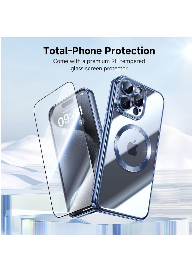 ELTRAZONE  iPhone 15 Pro Max Case with Integrated Camera Lens Protection [TOP N56 Magnets] [Military Grade Drop Protection] for Magsafe Women Men iPhone 15 Pro Max Cover Case 6.7" Blue Titanium - Image 2