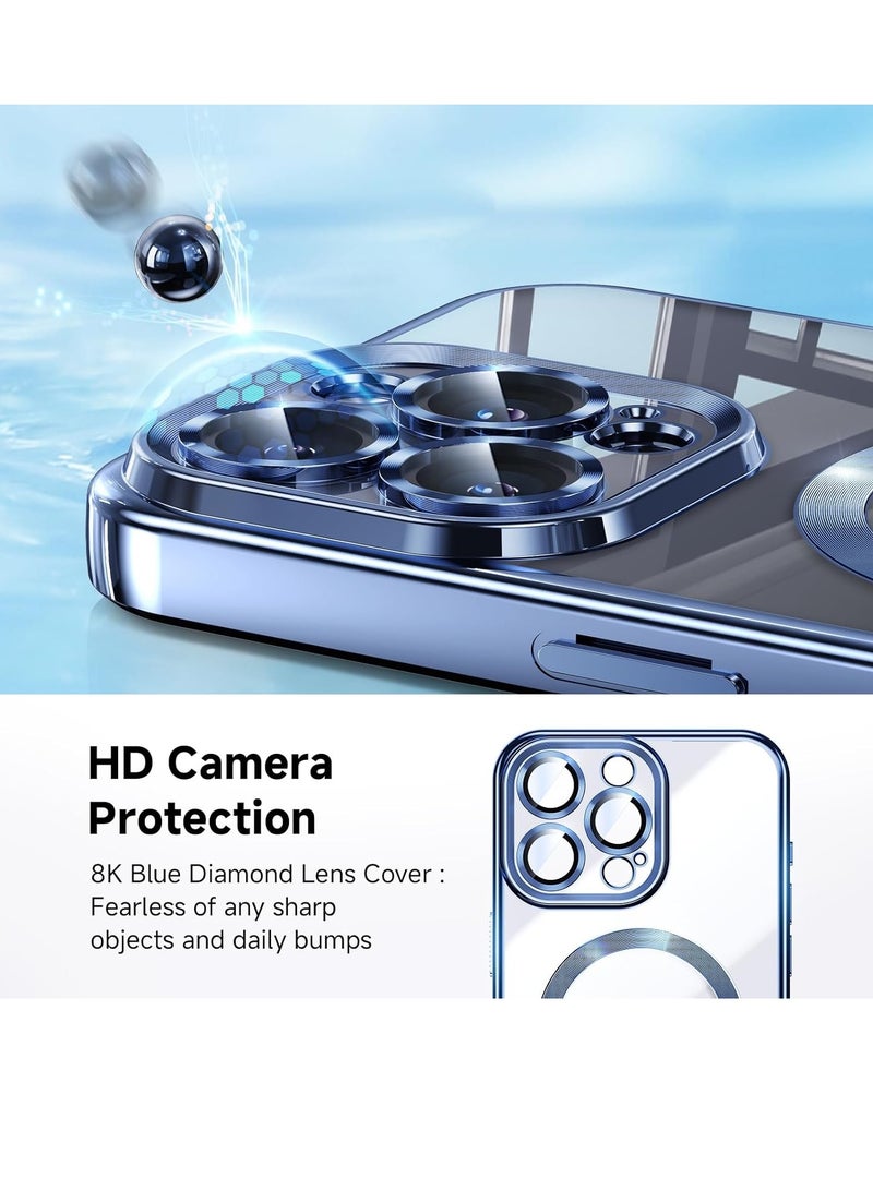 ELTRAZONE  iPhone 15 Pro Max Case with Integrated Camera Lens Protection [TOP N56 Magnets] [Military Grade Drop Protection] for Magsafe Women Men iPhone 15 Pro Max Cover Case 6.7" Blue Titanium - Image 3