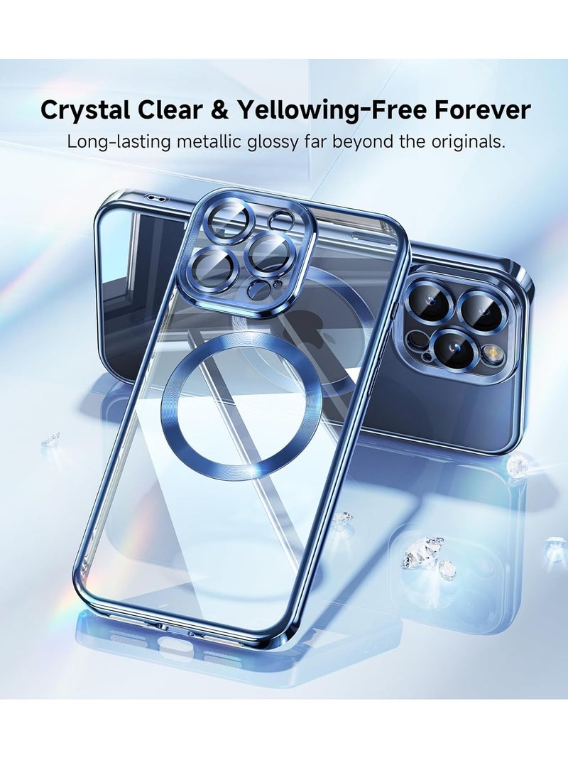 ELTRAZONE  iPhone 15 Pro Max Case with Integrated Camera Lens Protection [TOP N56 Magnets] [Military Grade Drop Protection] for Magsafe Women Men iPhone 15 Pro Max Cover Case 6.7" Blue Titanium - Image 4