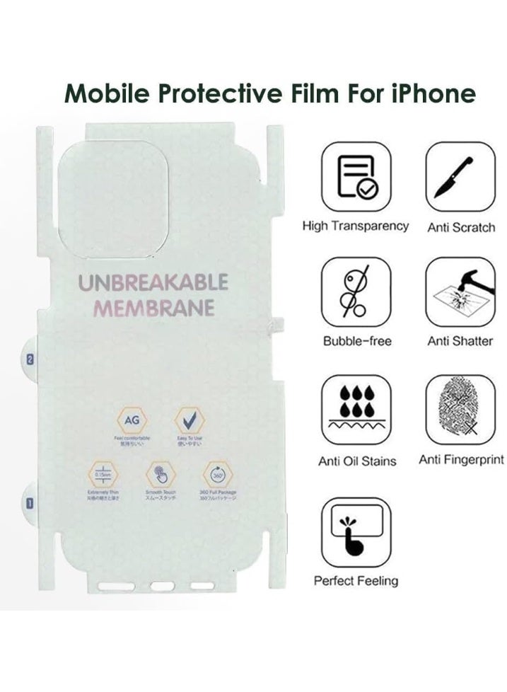 Muzz iPhone 15 Pro Matte Back Protector, Anti-Fingerprint & Anti-Scratch Gelatin Film - Image 2