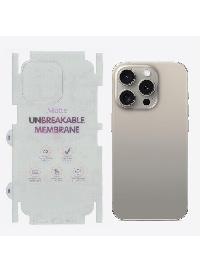 Muzz iPhone 15 Pro Matte Back Protector, Anti-Fingerprint & Anti-Scratch Gelatin Film - Image 5