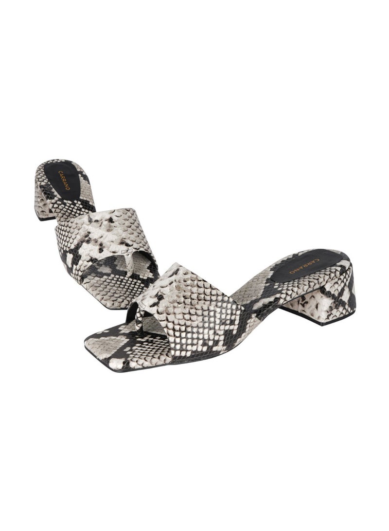 Carrano Ladies Open Mule Classic Straight Heel Leather Python 155350 Cab0929 - Image 2