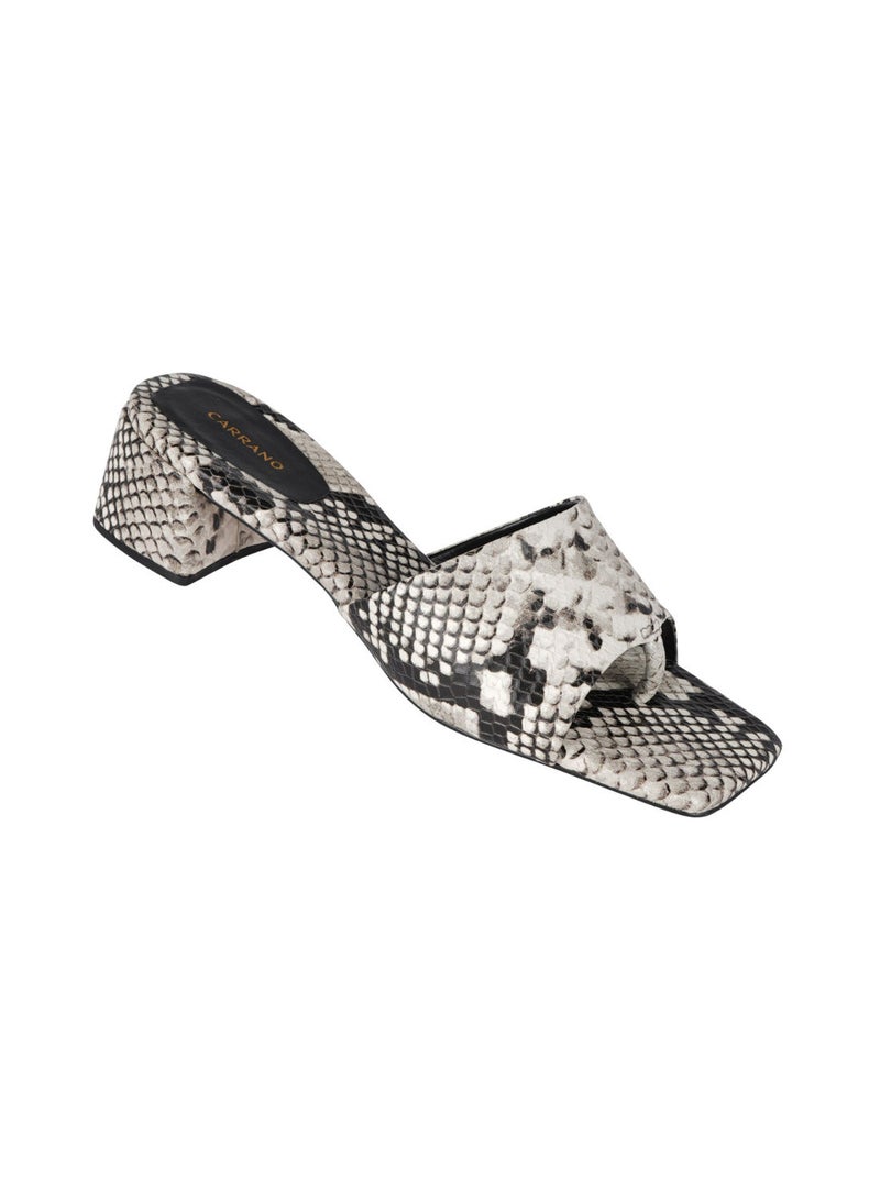 Carrano Ladies Open Mule Classic Straight Heel Leather Python 155350 Cab0929 - Image 1