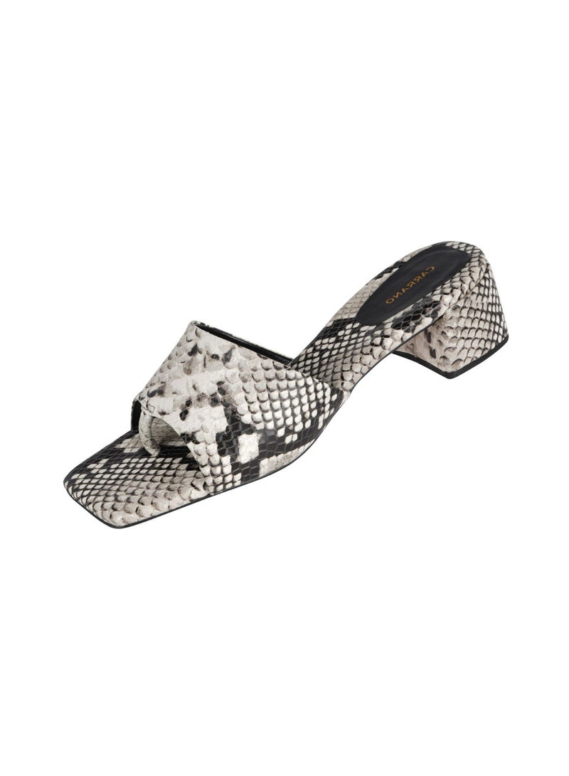 Carrano Ladies Open Mule Classic Straight Heel Leather Python 155350 Cab0929 - Image 3