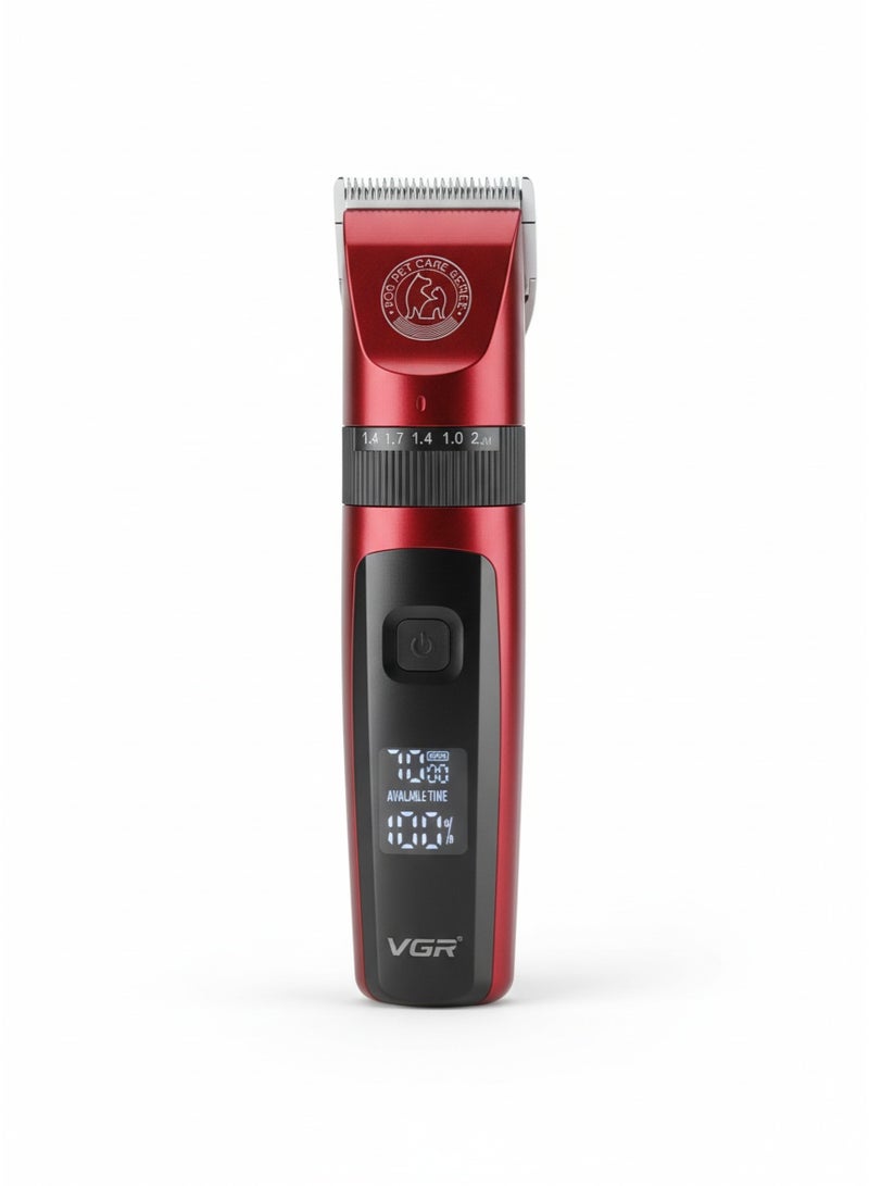 VGR Professional Pet Clipper for Dogs & Cats V-240 , Rechargeable Grooming Trimmer with 1500mAh Battery, Adjustable Motor Speed (5500-7000 RPM), Digital Display & Multiple Cutting Lengths (0.8-2.0mm) - Image 1