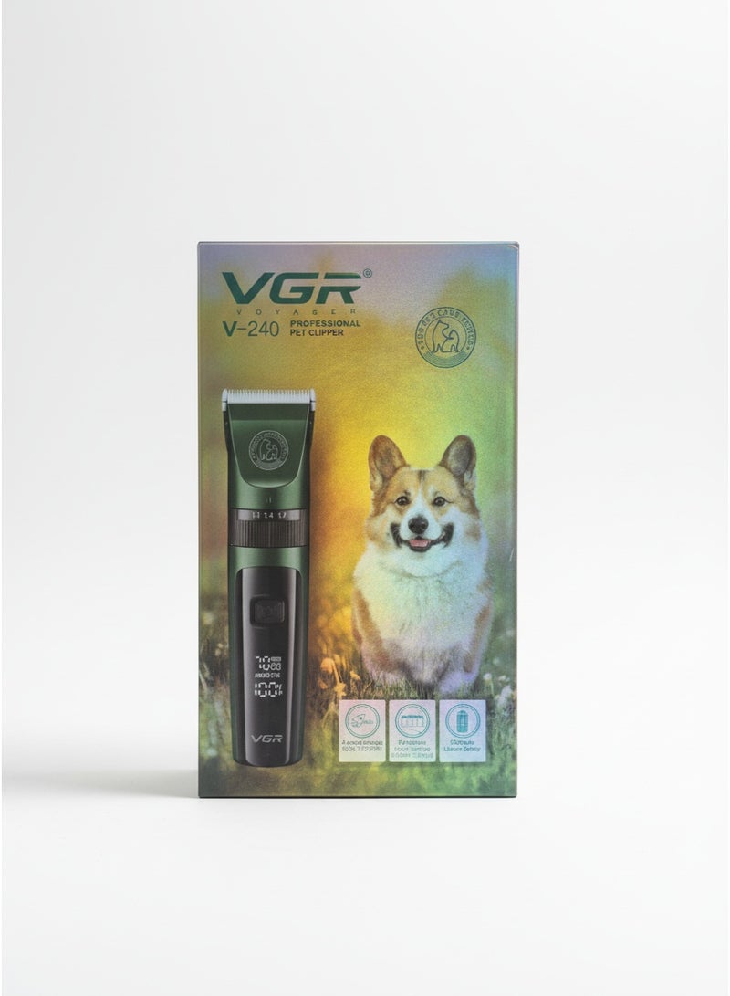 VGR Professional Pet Clipper for Dogs & Cats V-240 , Rechargeable Grooming Trimmer with 1500mAh Battery, Adjustable Motor Speed (5500-7000 RPM), Digital Display & Multiple Cutting Lengths (0.8-2.0mm) - Image 3