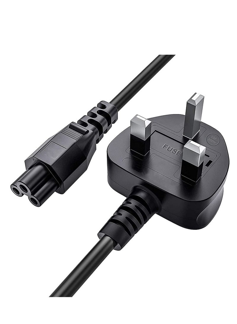 Generic - Arabic C5 Connection Power Supply Adapter Cord Mains Cable Lead UK Plug for Laptop HP Dell Acer Compaq Sony Toshiba Vaio Delta etc 1.2M Long 3 pin Connector Power Cord Mains Cable Lead - Image 1