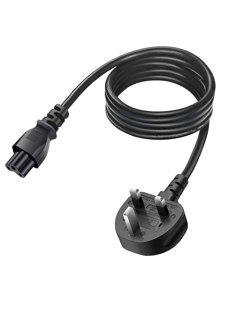 Generic - Arabic C5 Connection Power Supply Adapter Cord Mains Cable Lead UK Plug for Laptop HP Dell Acer Compaq Sony Toshiba Vaio Delta etc 1.2M Long 3 pin Connector Power Cord Mains Cable Lead - Image 1