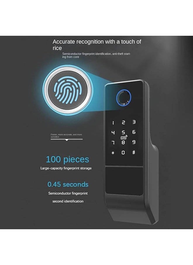 هاي هونور قفل باب ذكي رقمي بكلمة مرور خارجية من الحديد المزدوج ببصمتين إلكترونيتين يناسب الباب الرئيسي للمنزل أو المكتب أو غرفة النوم.  - Image 4