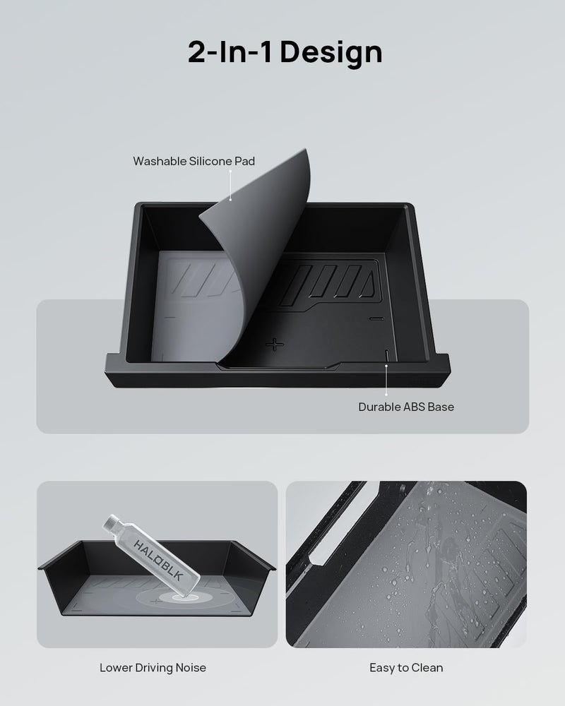 HALOBLK 2 Pack Waterproof Under Seat Storage Box Organizer for Tesla Model Y - Image 2