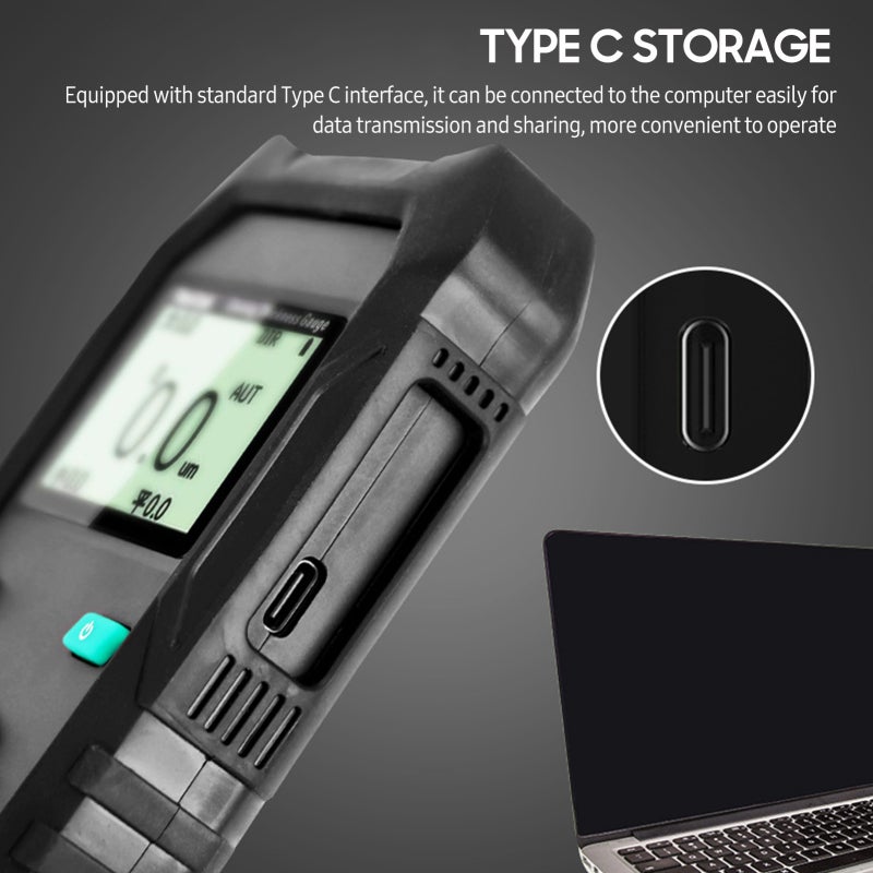 Hantek Coating Thickness Gauge Black: High-sensitive Probe - Dual Measuring Principles & Calibration Functions Thickness Meter for Industrial Coating Inspection & Automotive Paint Testing - Image 3