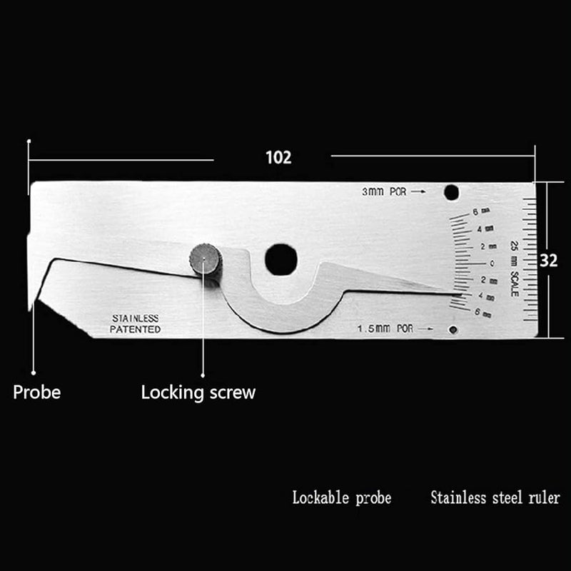 Welding Gauge Inspection Tool Type A Color Stainless Steel Ruler Fillet Crown Height Tester Metric Edge - Image 4