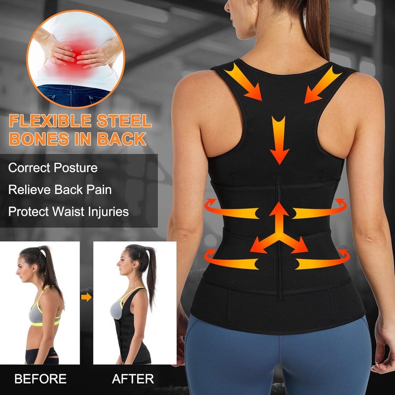 Nebility Womens' Sauna Sweat Vest Weight Loss Workout Waist Trainer - Image 3