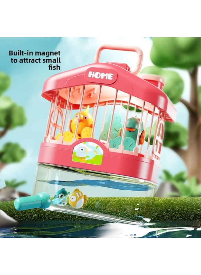 Talking Birdcage Aquarium Early Education Voice Control Induction Simulation With Light Birds Educational Music Toys-Color:Green [deluxe Edition] 2-in-1 Birdcage Fish Tank-voice Control Learning To Talk English Color Box  - Image 5