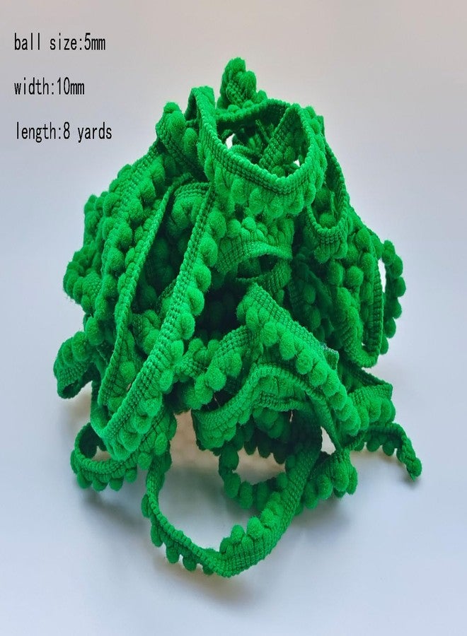 MONIDOOR Mini Pom Pom Trim 8 Yards 5mm Ball Fringe Trim for Sewing Accessory Decoration DIY Crafts (Green 1702) - Image 2