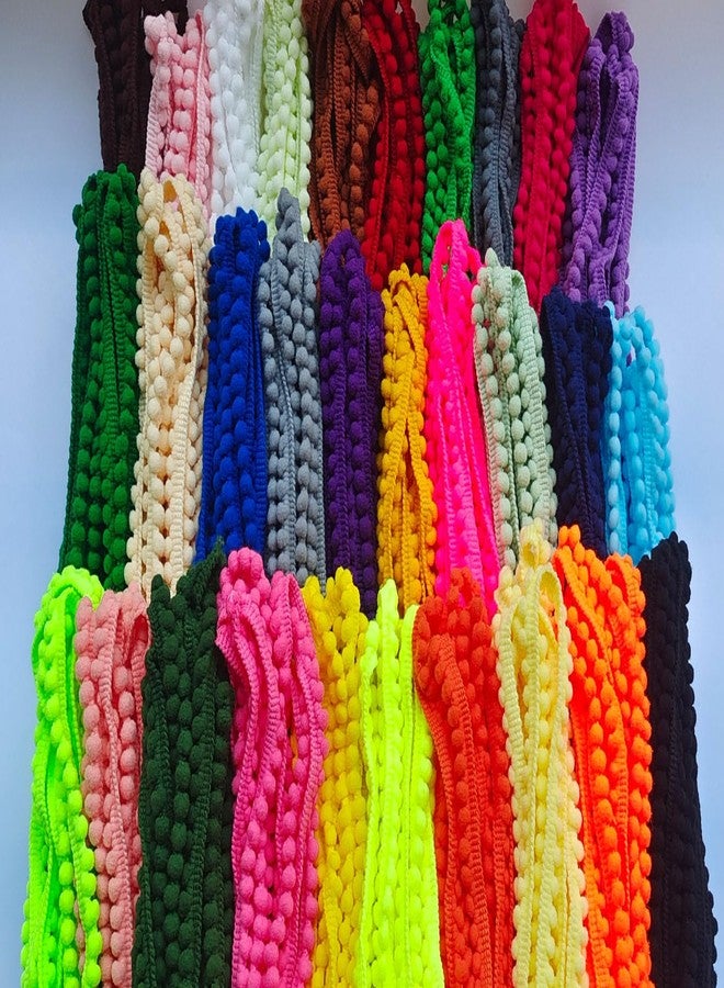 MONIDOOR Mini Pom Pom Trim 8 Yards 5mm Ball Fringe Trim for Sewing Accessory Decoration DIY Crafts (Green 1702) - Image 5