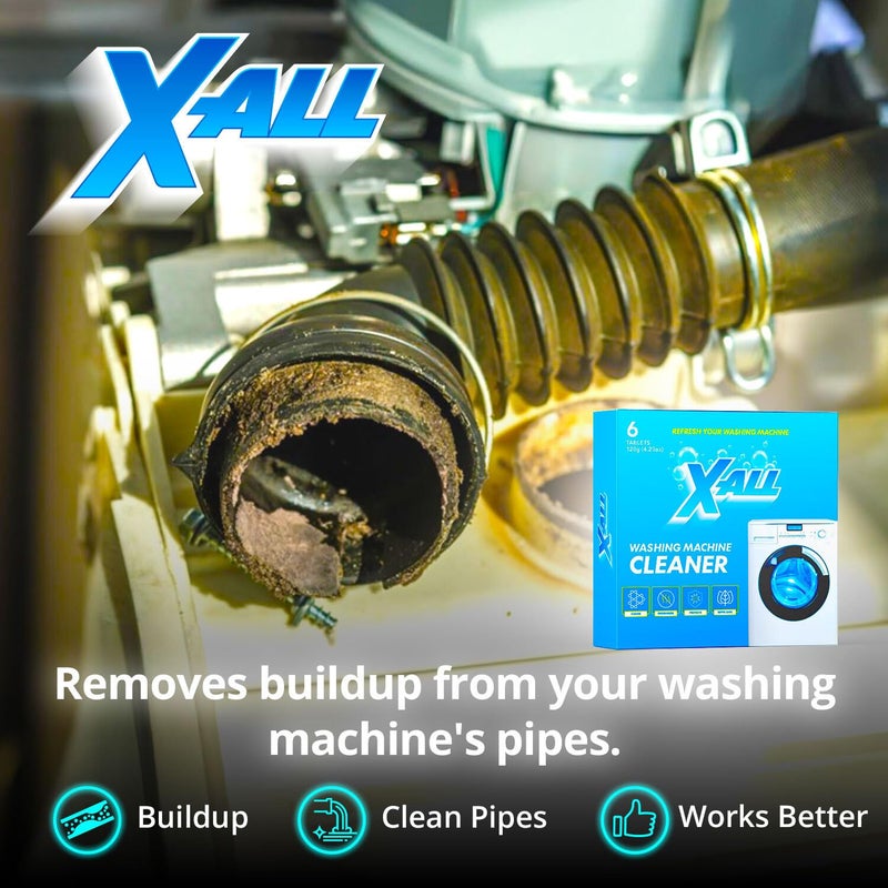X-ALL Washing Machine Cleaner - Deep Cleaning Tablets, Cleans and refreshes the interior, Limescale and Mineral-Buildup - Deep Cleans Dirt for HE, Front Load & Top Load Washers - Image 5