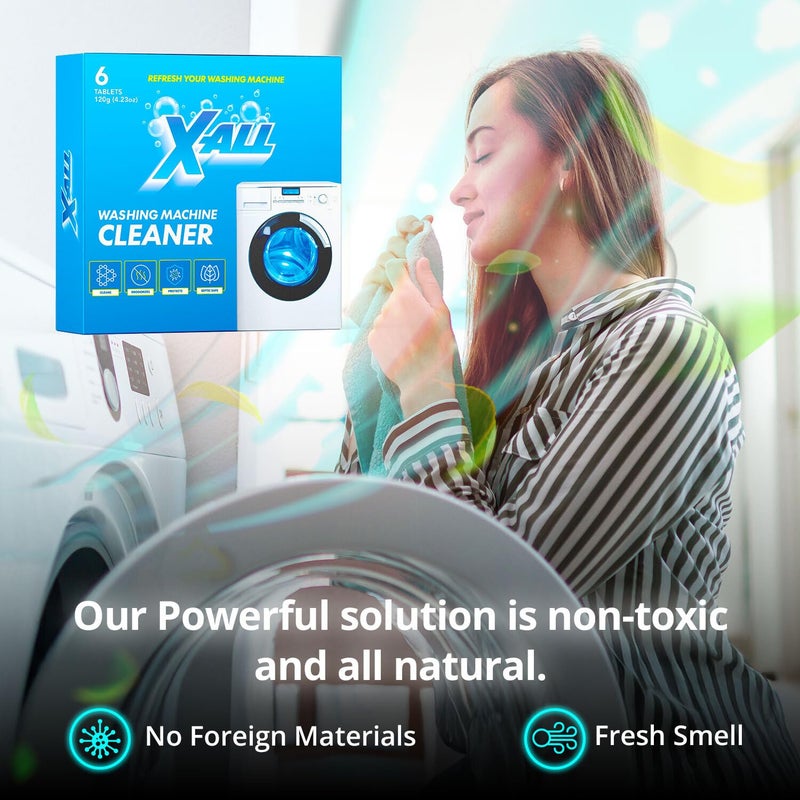 X-ALL Washing Machine Cleaner - Deep Cleaning Tablets, Cleans and refreshes the interior, Limescale and Mineral-Buildup - Deep Cleans Dirt for HE, Front Load & Top Load Washers - Image 3