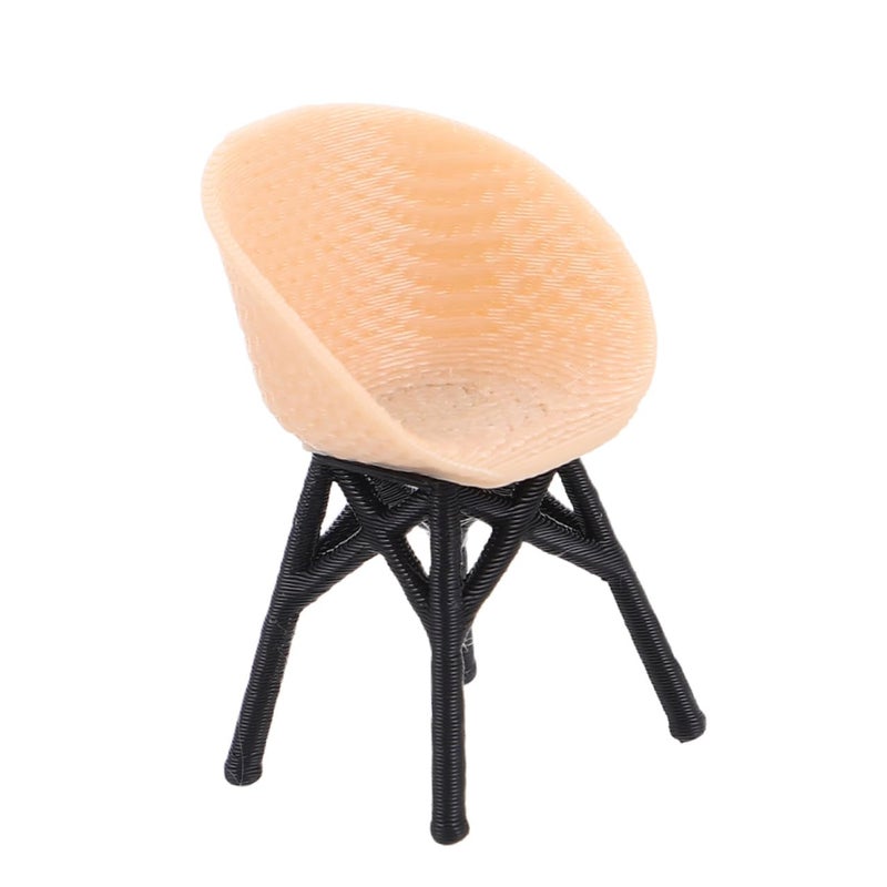 Miniature Rattan Chair 1 12 Scale Dollhouse Furniture for Balcony Scene Decoration - Image 2