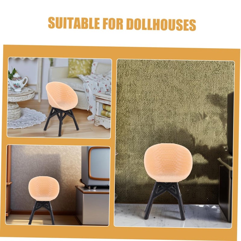 Miniature Rattan Chair 1 12 Scale Dollhouse Furniture for Balcony Scene Decoration - Image 4