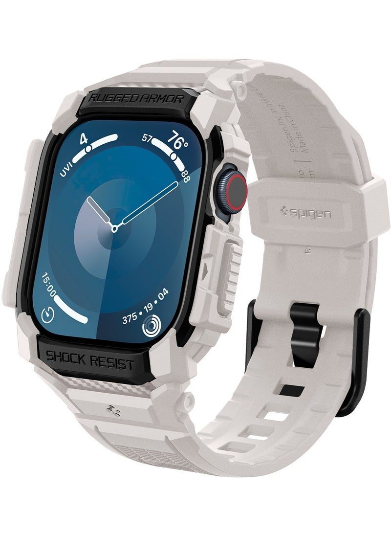 Spigen - Rugged Armor Pro for Apple Watch Series 10 (46mm) Case with Band - Dune Beige - Image 1