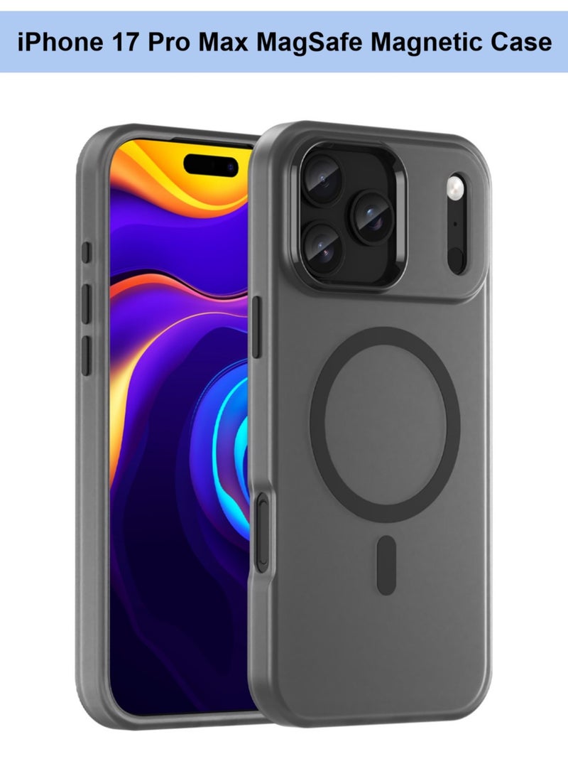 Abania iPhone 17 Pro Max Case Compatible with MagSafe, Magnetic Translucent Brushed Matte Black Phone Case, Anti-Yellowing & Anti-Fingerprint, Slim Fit Hard Back Soft Bumper Protective iPhone 17 Pro Max Cover - Image 1