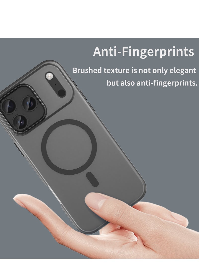 Abania iPhone 17 Pro Max Case Compatible with MagSafe, Magnetic Translucent Brushed Matte Black Phone Case, Anti-Yellowing & Anti-Fingerprint, Slim Fit Hard Back Soft Bumper Protective iPhone 17 Pro Max Cover - Image 4