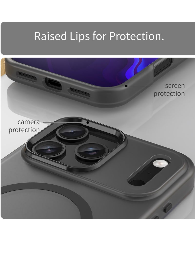 Abania iPhone 17 Pro Max Case Compatible with MagSafe, Magnetic Translucent Brushed Matte Black Phone Case, Anti-Yellowing & Anti-Fingerprint, Slim Fit Hard Back Soft Bumper Protective iPhone 17 Pro Max Cover - Image 5