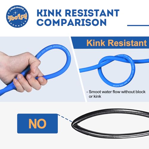 TOOLCY Super Flexible Pressure Washer Hose 30ft, 3400 PSI Kink Resistant Power Washer Hose 1/4 in., Replacement Power Wash Hose with M22 and 3/8" Quick Connection Kit for Gas & Electric - Image 5