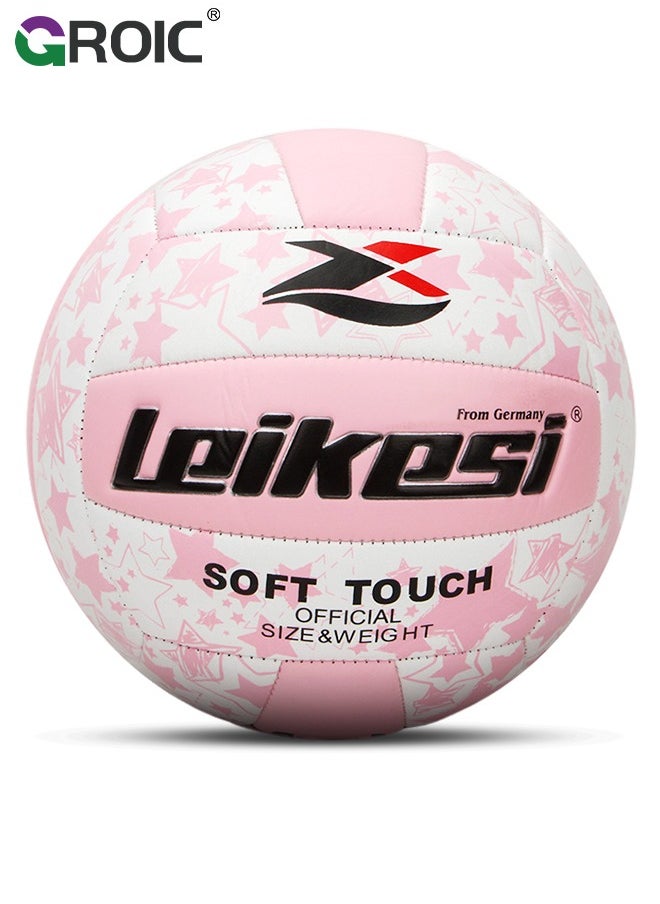 GROIC Volleyball Official Size 5,Waterproof Volleyball Light Touch Recreational Ball,Volleyball for Indoor, Outdoor and Play Game Gym Workout,PU Leather Training Practice Volley Balls  - Image 1