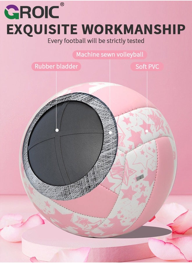 GROIC Volleyball Official Size 5,Waterproof Volleyball Light Touch Recreational Ball,Volleyball for Indoor, Outdoor and Play Game Gym Workout,PU Leather Training Practice Volley Balls  - Image 3
