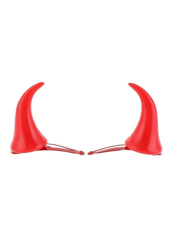 BinaryABC مشابك شعر قرون الشيطان للهالوين - إكسسوار تنكر للهالوين (زوج واحد) - Image 1