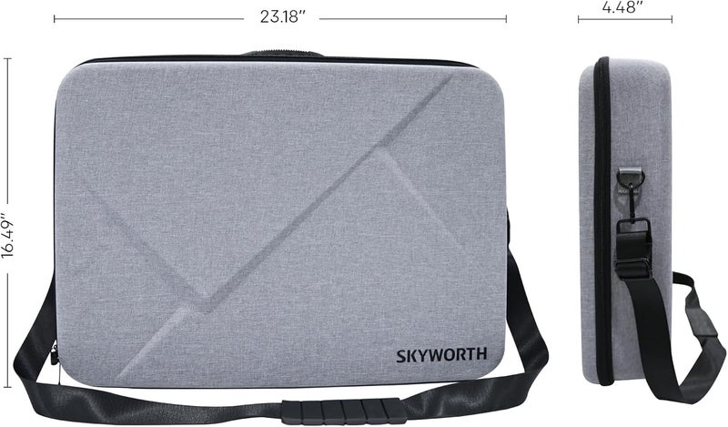 سكاي ورث حقيبة Skyworth للشاشة المحمولة مقاس 24 بوصة مع حزام كتف، حقيبة سفر تجارية لنقل وتخزين شاشات LCD والشاشات (رمادي) - Image 3