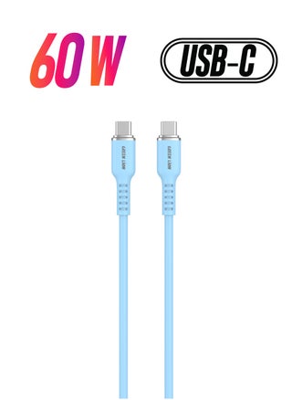 USB-C TO USB-C Silicone Cable / 60W Current / High Transfer Speed / Secure & Safe / Charge & Sync / 10,000 Bends / Wide Compatible / Long Length Cable - Blue - pzsku/Z14924FE6F9F0384091AFZ/45/_/1738266720/eb489aa6-f4a1-4503-b840-cb98c23a25d8