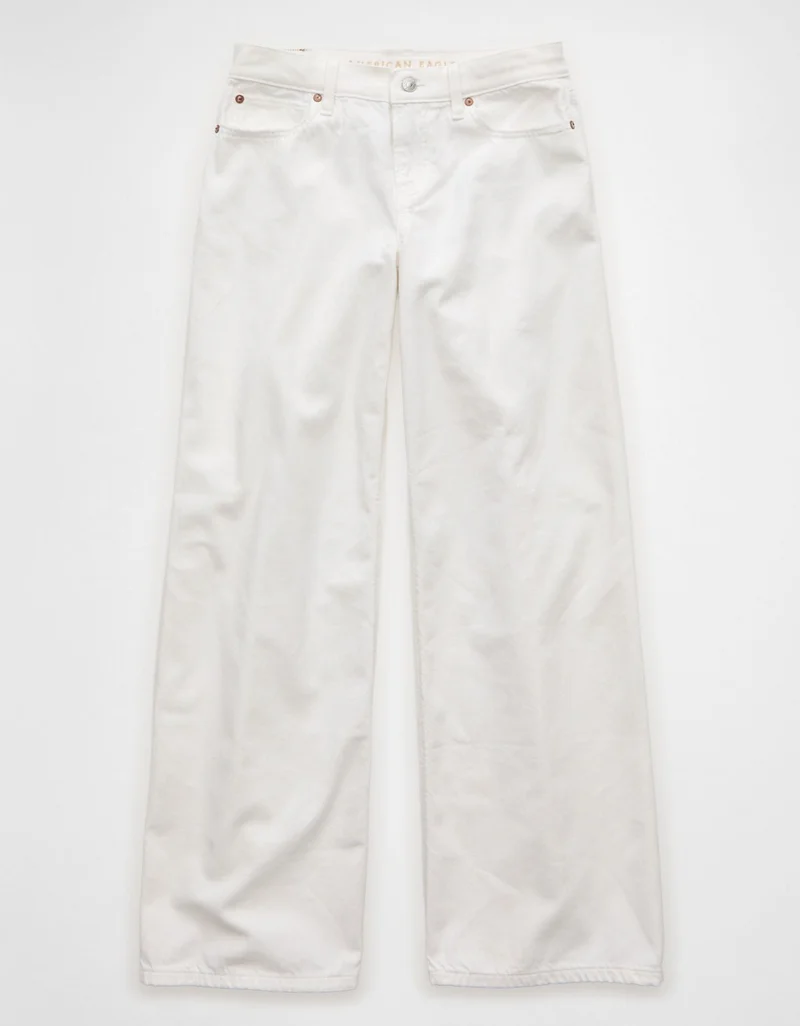 American Eagle  AE Dreamy Drape Strigid Low-Rise Baggy Wide-Leg Jean for Women | Best Price UAE