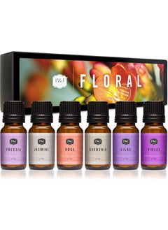 P&J Trading P&J Trading Fragrance Oil Floral Set | Violet, Jasmine, Rose, Lilac, Freesia, and Gardenia Candle Scents for Candle Making, Freshie Scents, Soap Making Supplies, Diffuser Oil Scents 