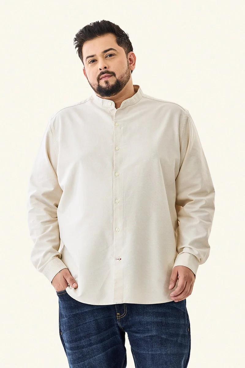 سنيتش قميص قطني % مقاس كبير بياقة ماندرين