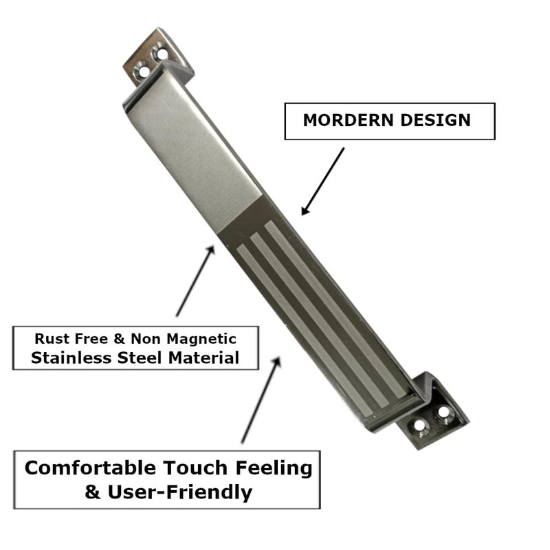 CIRCLE Stainless Steel Door Accessories SetMain Door kitDoor Fittings Full SetDoor Hardware Accessories KitGate HardwareDoor KUNDI1 Al Drop 1 Latch 2 Handles 1 Tower Bolt and 1 Door Stopper - Image 5
