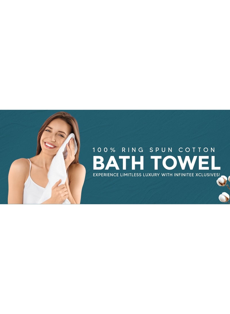 Premium Cotton Bath Towels Set of 2 (70 x 140 cm) Soft, Highly Absorbent, Quick Dry Towel - Perfect Towels for Bathroom, Gym Towel, Spa & Hotel (Brilliant White) - Image 5