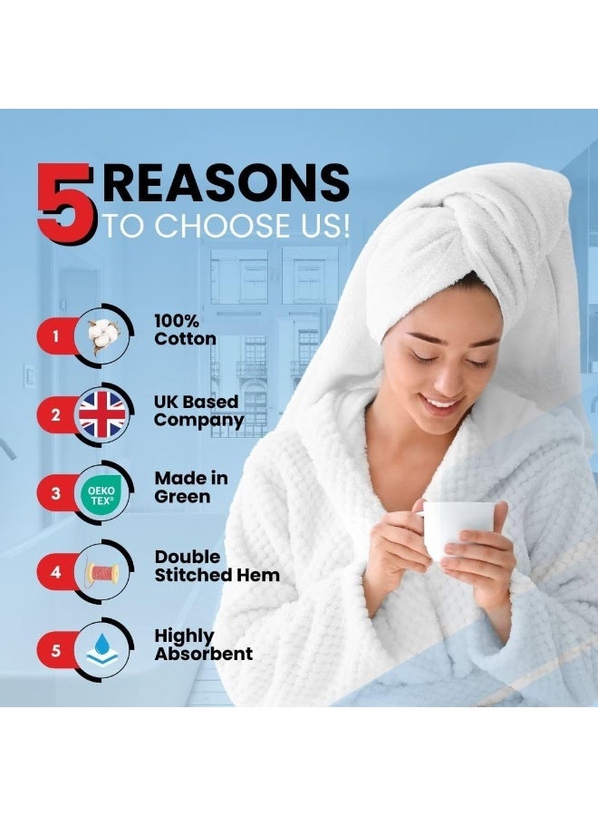 Premium Cotton Bath Towels Set of 2 (70 x 140 cm) Soft, Highly Absorbent, Quick Dry Towel - Perfect Towels for Bathroom, Gym Towel, Spa & Hotel (Brilliant White) - Image 3