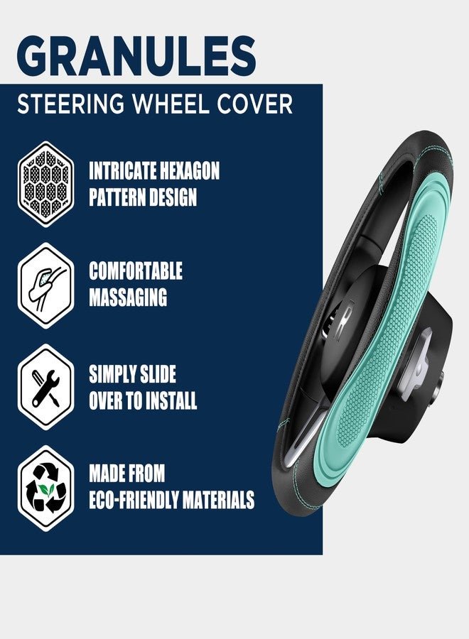 Road Comforts Car Steering Wheel Cover - Microfiber Leather Steering Wheel Wrap Sports 14.5-15 Inch Steering Wheel Cover Non-Slip for Men Women Mint Color - Image 4