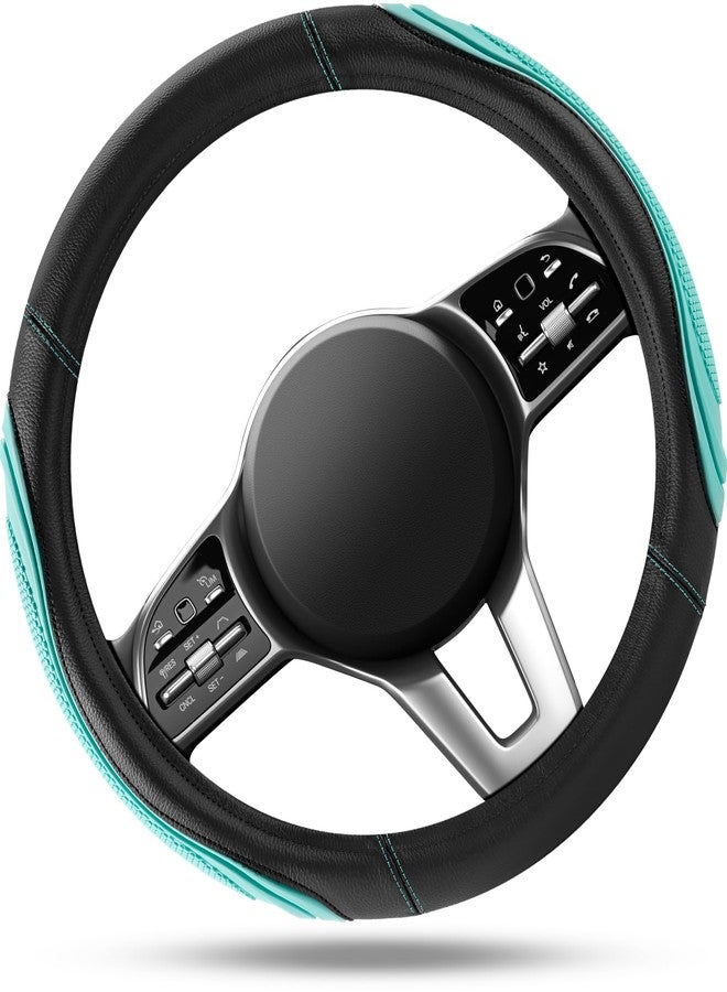 Road Comforts Car Steering Wheel Cover - Microfiber Leather Steering Wheel Wrap Sports 14.5-15 Inch Steering Wheel Cover Non-Slip for Men Women Mint Color - Image 2
