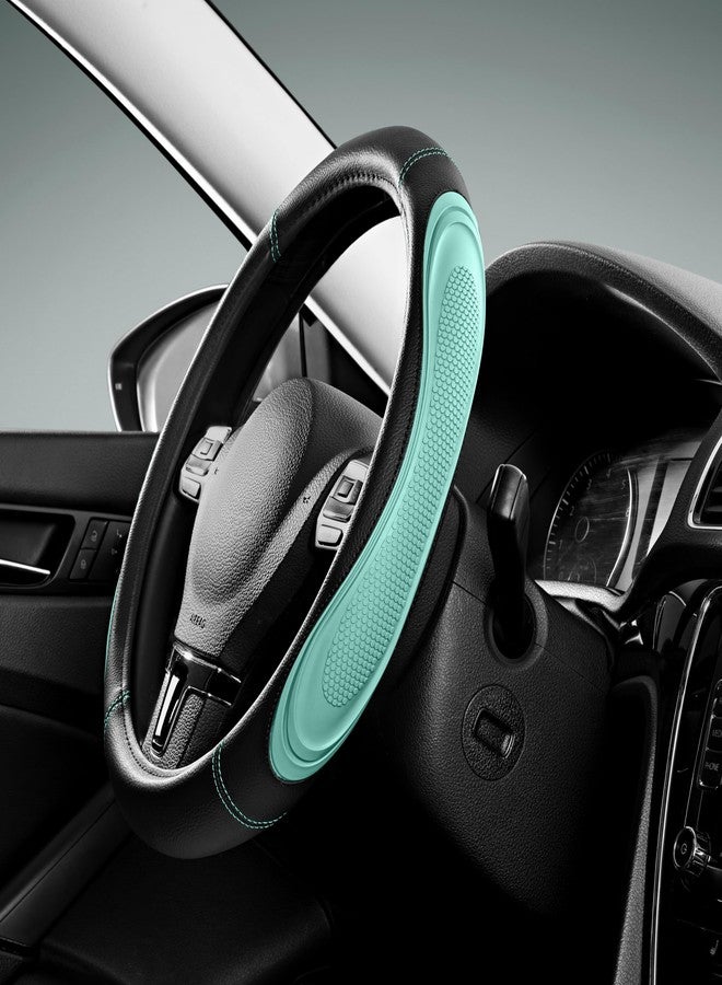 Road Comforts Car Steering Wheel Cover - Microfiber Leather Steering Wheel Wrap Sports 14.5-15 Inch Steering Wheel Cover Non-Slip for Men Women Mint Color - Image 1