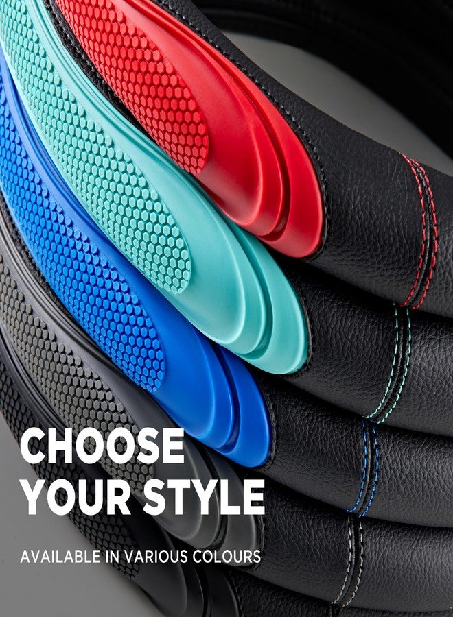 Road Comforts Car Steering Wheel Cover - Microfiber Leather Steering Wheel Wrap Sports 14.5-15 Inch Steering Wheel Cover Non-Slip for Men Women Mint Color - Image 3
