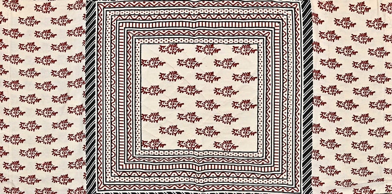 Blizz Mont | Handblock Bagru Printed Cushion Cover | Pure Cotton | Size- 16 x 16 inches | Set of 5 | Lining - Image 3